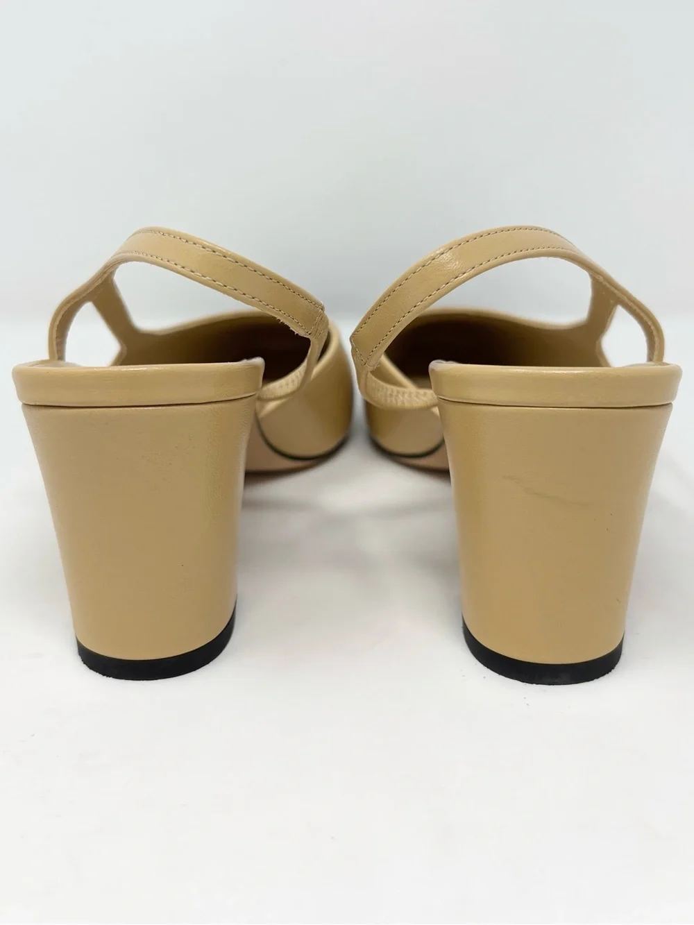 Chanel Two-Tone Goatskin & Grosgrain CC Slingback Pumps Beige Black 38.5